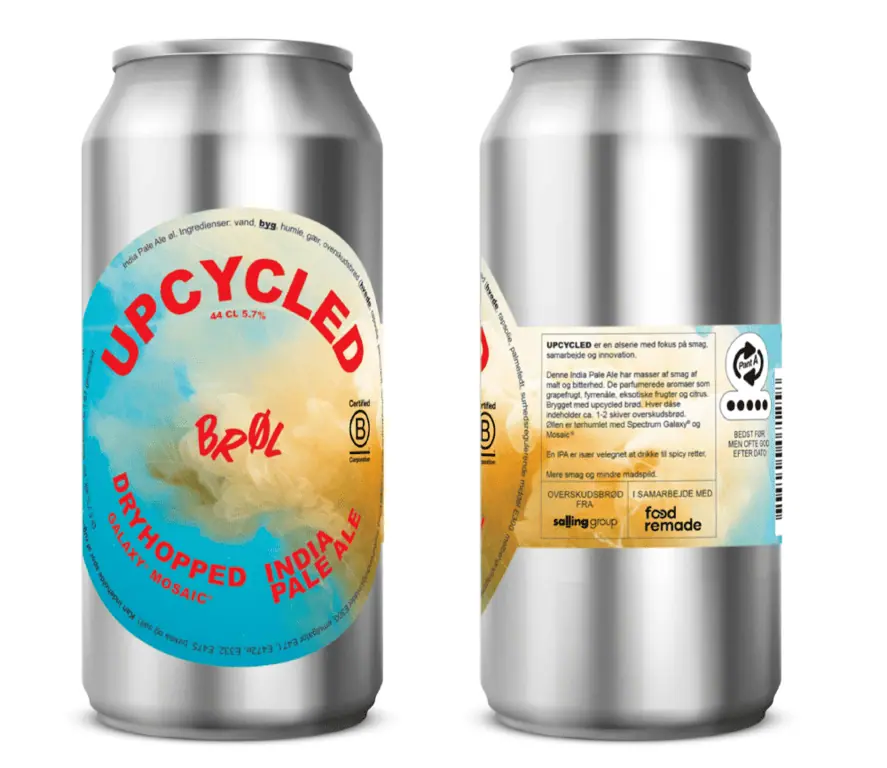 Dåse med Upcycled Brøl Dry Hopped India Pale Ale set for- og bagfra