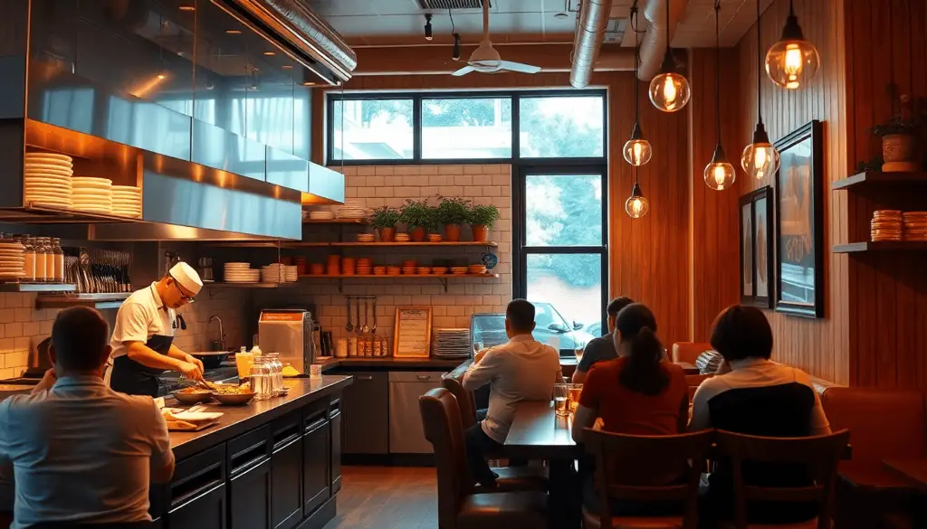 Hyggelig Restaurantindretning Med Et Aabent Koekken 6cd47ed4 5875 4f6d A8b0 E347fbc8b973