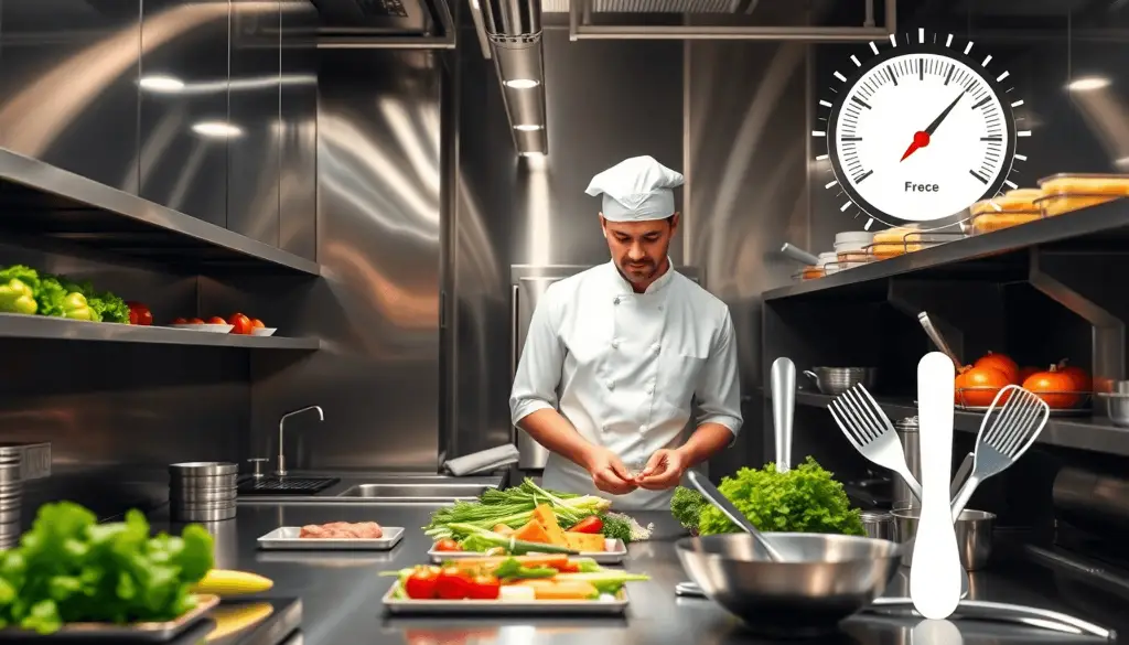 Moderne Restaurantkoekken Med En Kok Der Inspicere 03bdbe27 72e9 48f6 B484 598e2b089328